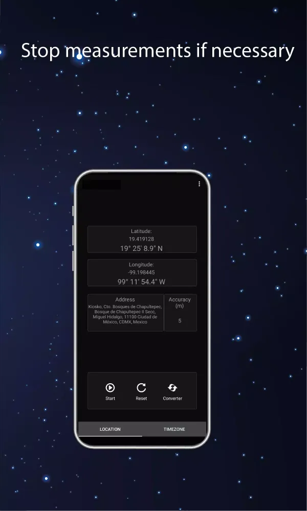 Ảnh chụp màn hình của GPS coordinates & world clock
