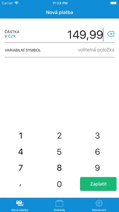 Скриншоты mPOS aplikace