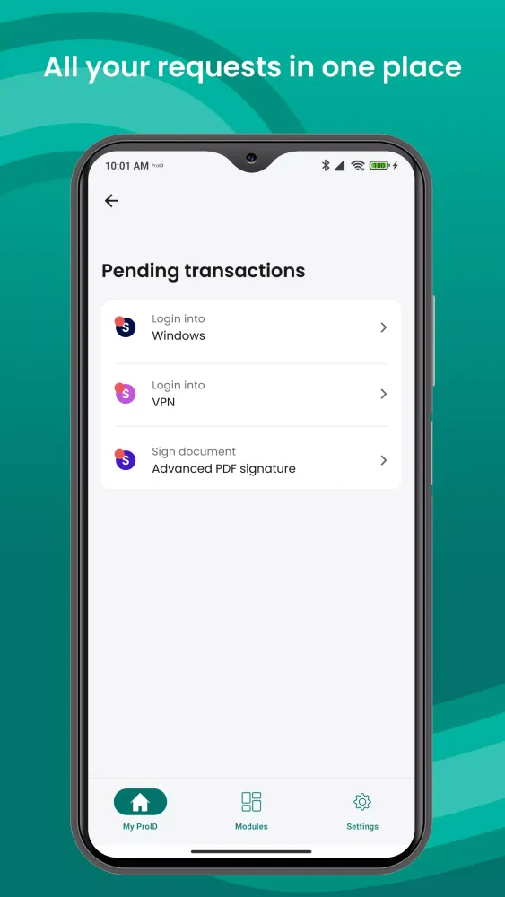ProID Mobile Screenshots