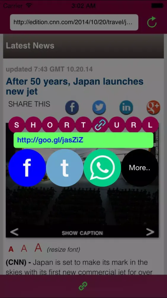 Goo.gl URL Shortener Screenshots