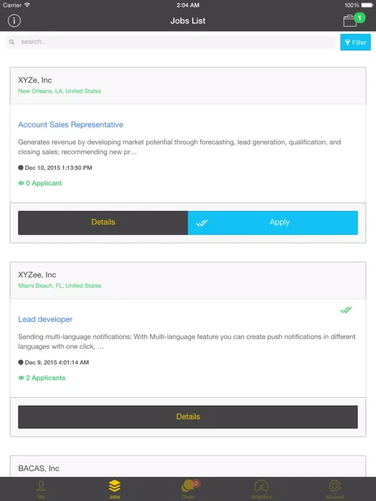 B.Hire iPad  Screenshots