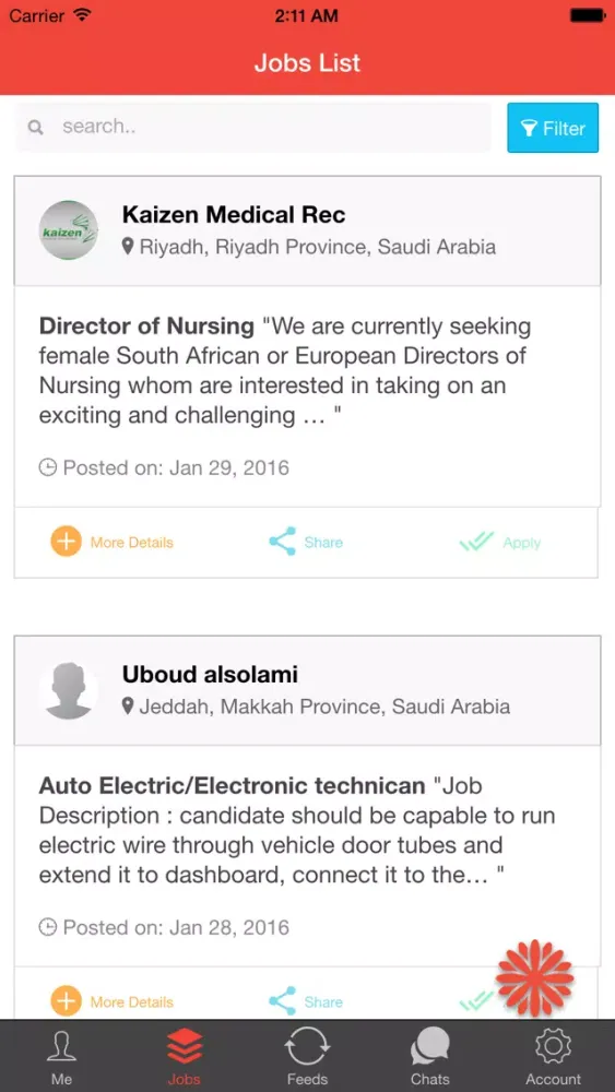 B.Hire Screenshots