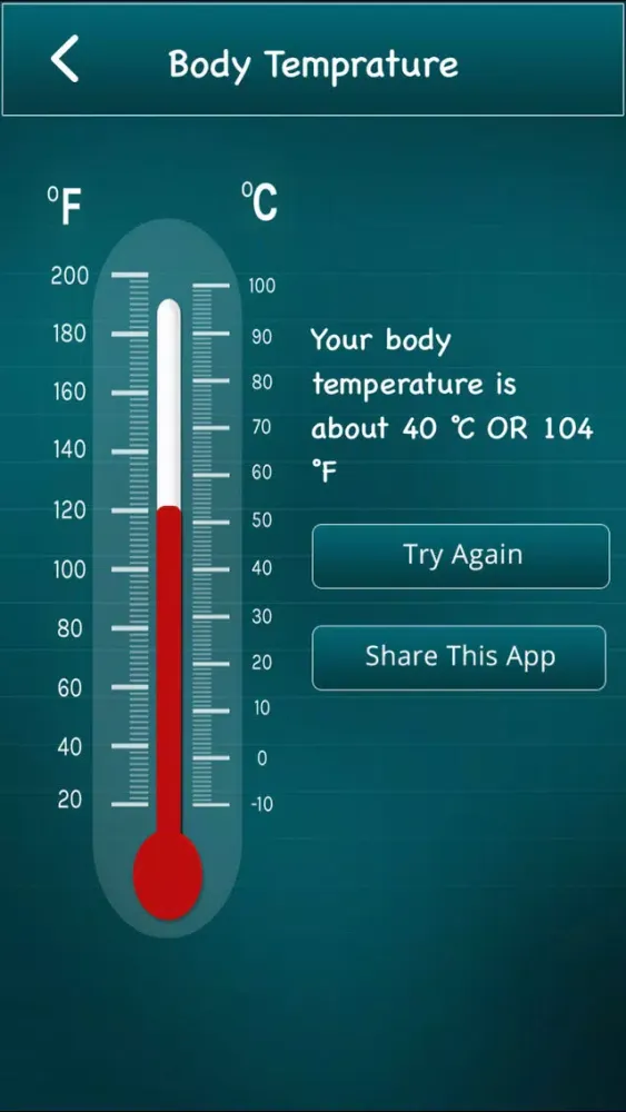Finger Body Temperature Screenshots