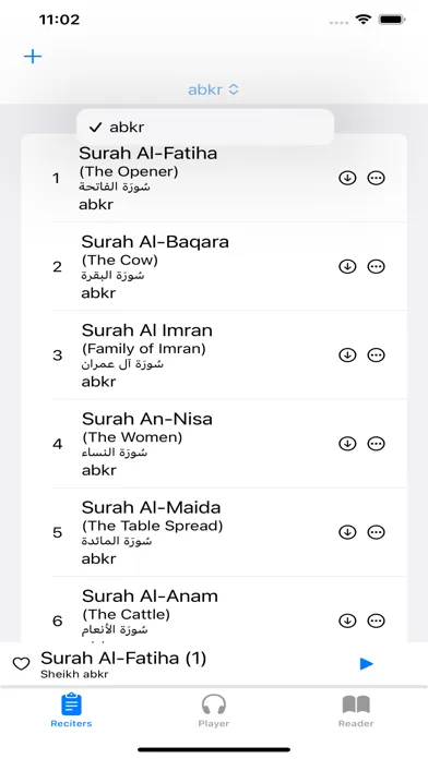 Tangkapan skrin Quran AlHuzaify