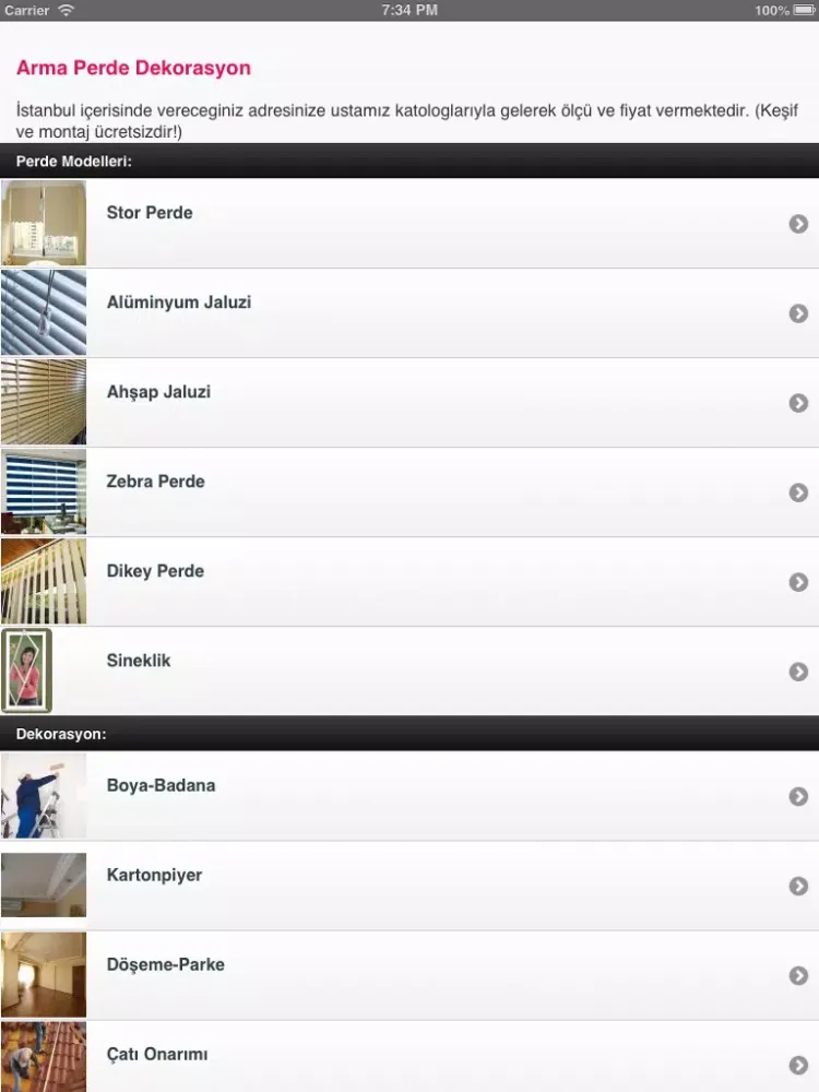 Perde Dekorasyon iPad  Ekran Görüntüleri