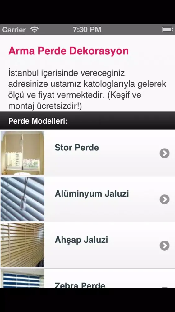 Perde Dekorasyon Ekran Görüntüleri