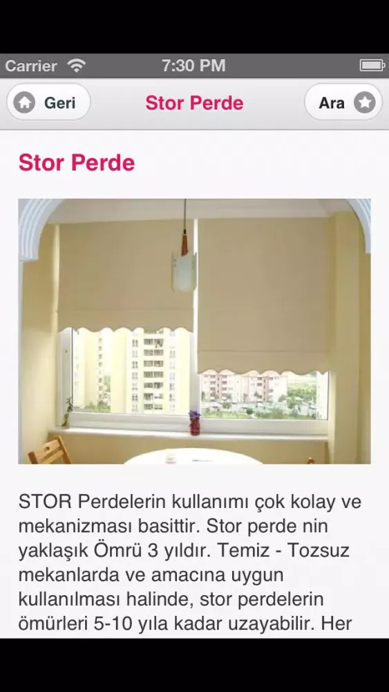 Perde Dekorasyon Ekran Görüntüleri