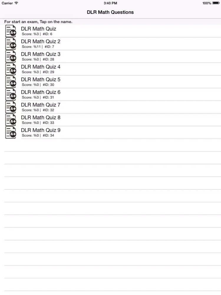 Tangkapan layar DLR Math Module Preparation iPad 