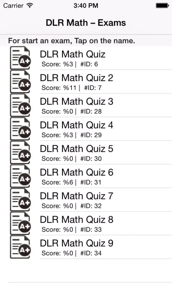Tangkapan layar DLR Math Module Preparation