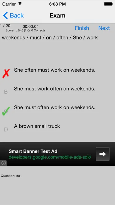 English Grammar Quizzes Lite Screenshots