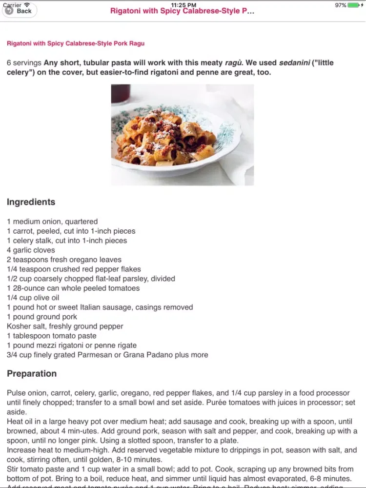Screenshot di Delicious Pasta Recipes iPad 