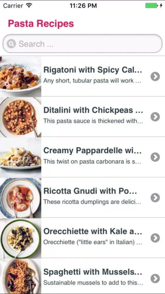 Screenshot di Delicious Pasta Recipes