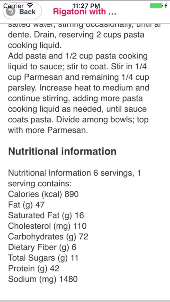Screenshot di Delicious Pasta Recipes
