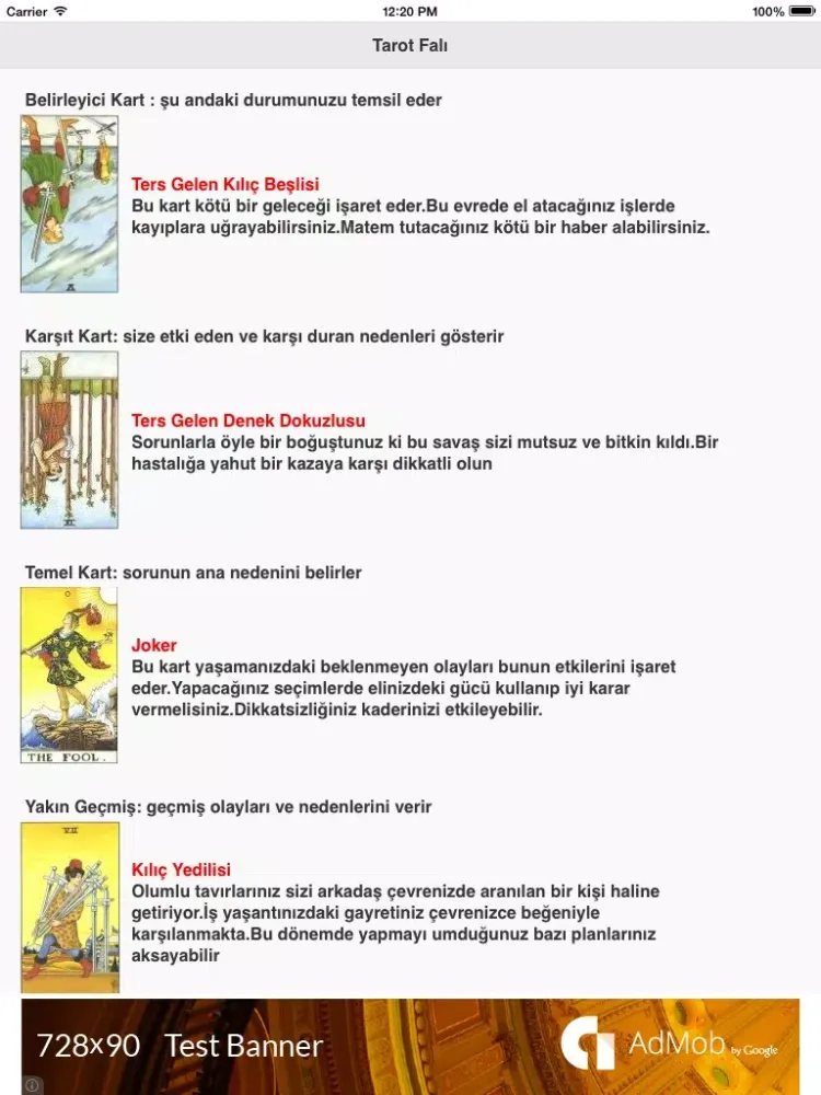 تصاویر Ücretsiz Tarot Falı iPad 