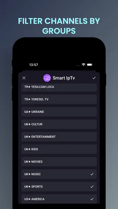 Capturas de tela do Smart IPTV - Mobile TV