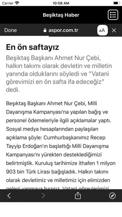 BJK Spor Haber スクリーンショット