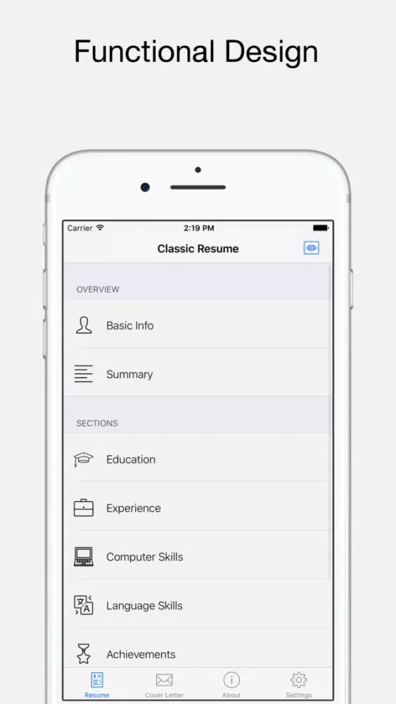 Capturas de pantalla de Classic Resume: cv, resume, cover letter builder