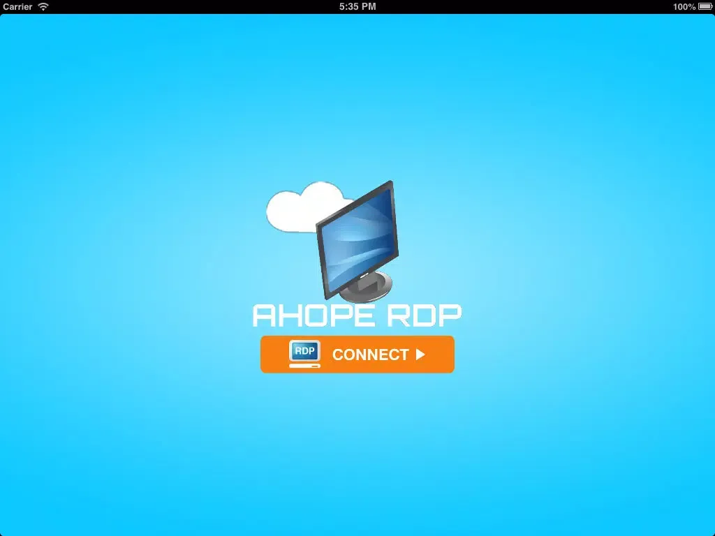 Tangkapan layar Ahope RDP iPad 