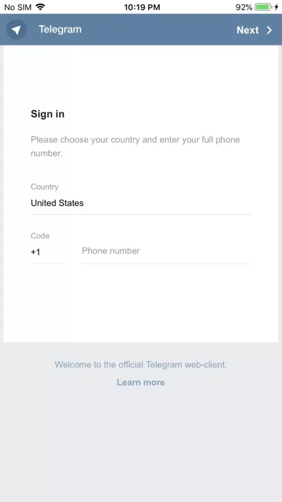 Telegram Web应用截图