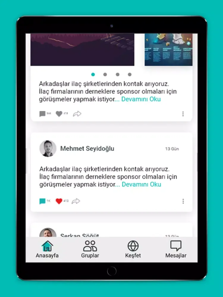 Capturas de tela do İTÜ Çekirdek iPad 