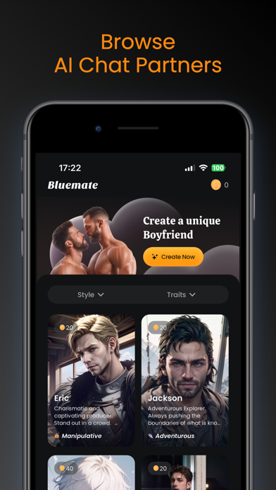 BlueMate AI Gay Boyfriend Chat应用截图