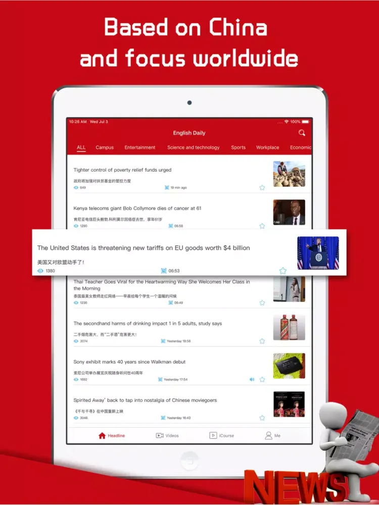 Capturas de pantalla de English Daily-Top Video News iPad 