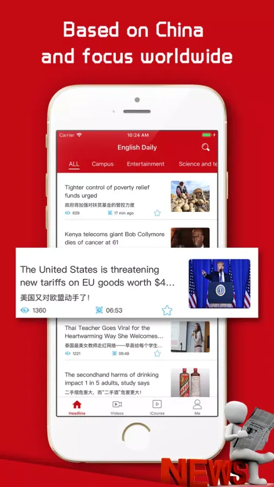 Capturas de pantalla de English Daily-Top Video News