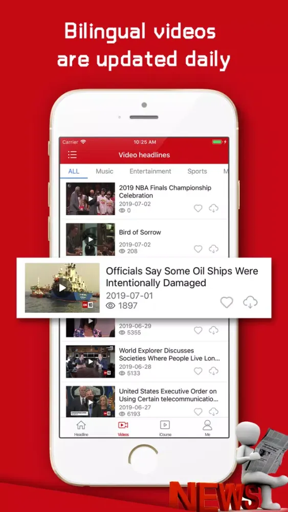 Capturas de pantalla de English Daily-Top Video News
