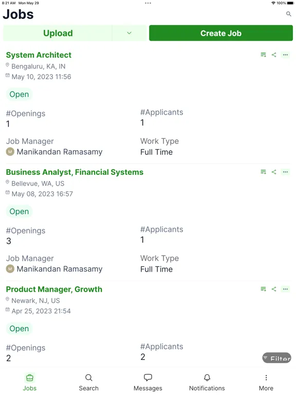 Скриншоты SimplifyHire Enterprise iPad 