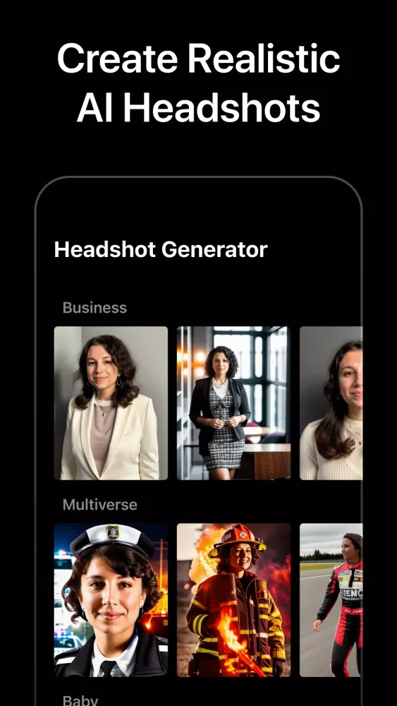 Tangkapan layar AI Headshot