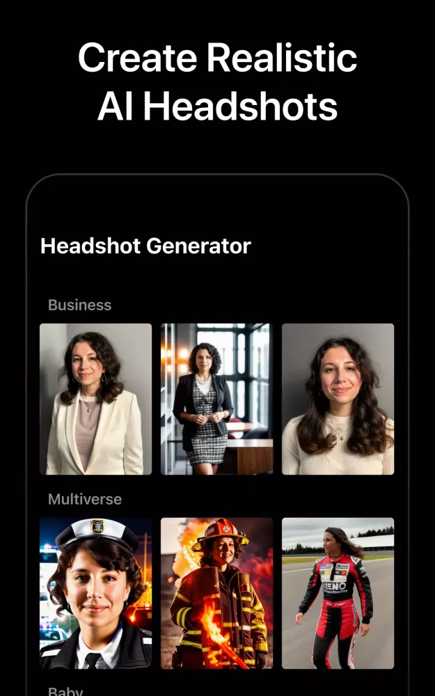 Tangkapan layar AI Headshot
