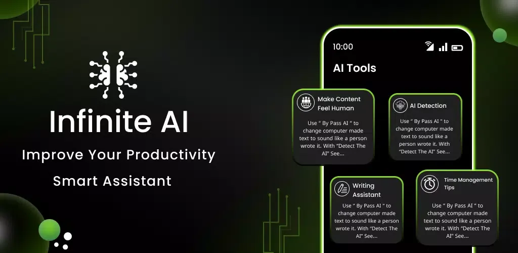 Infinity AI Tool - chatbot سکرین شاٹس