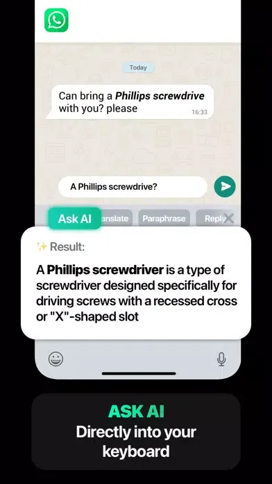 AI Keyboard Extension Screenshots