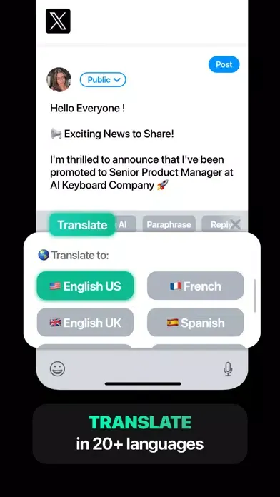 AI Keyboard Extension Screenshots