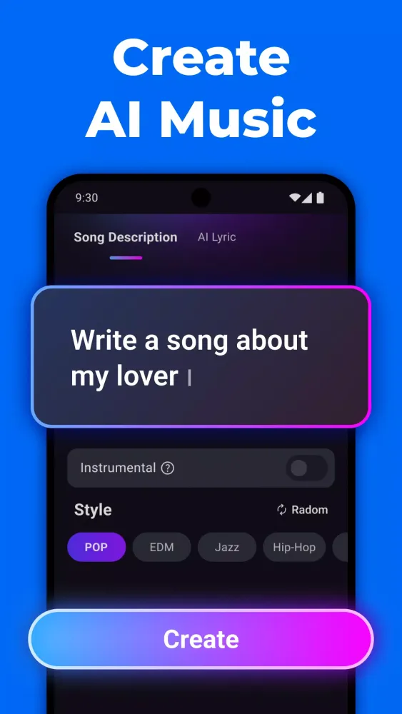 Tangkapan skrin AI Music Generator
