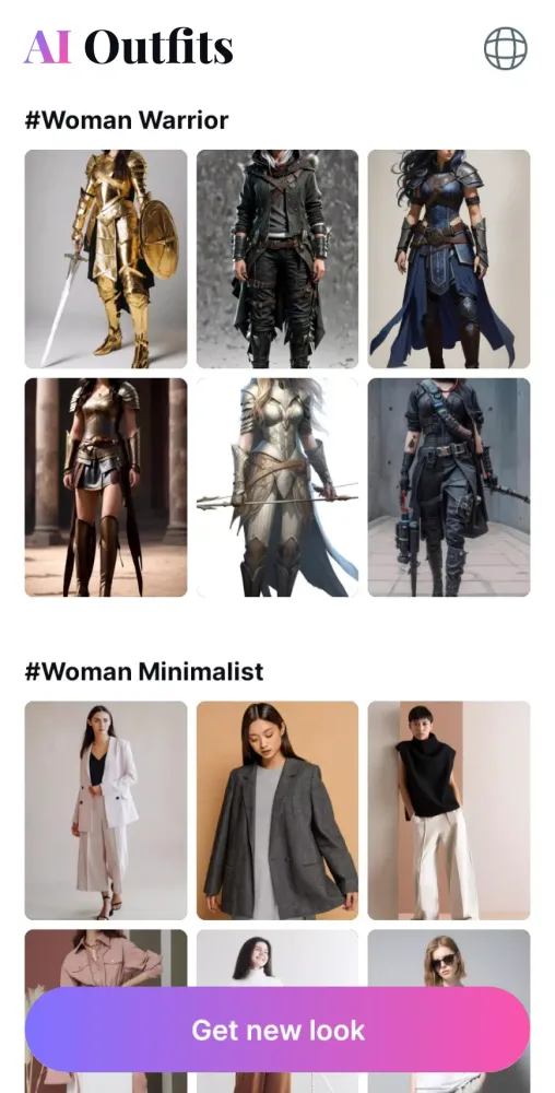 Tangkapan layar AI Outfits: Try on Clothes