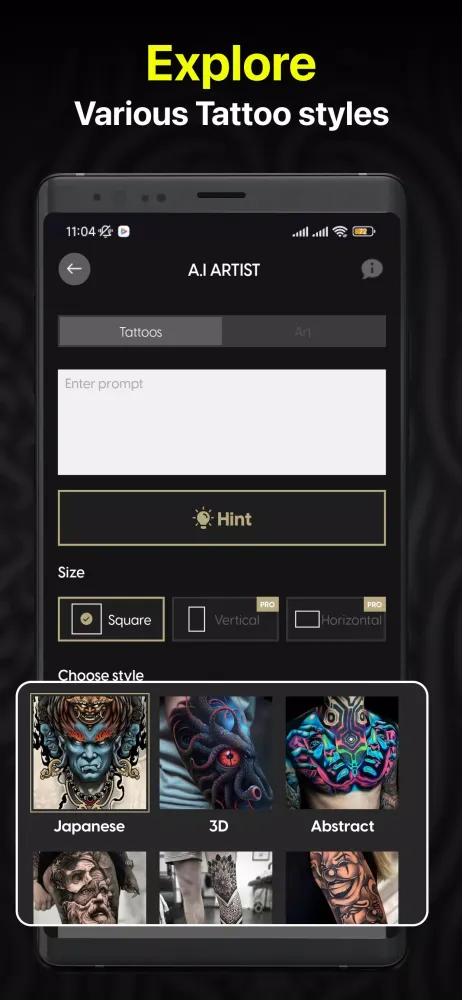 AI Tattoo Generator & Maker Screenshots
