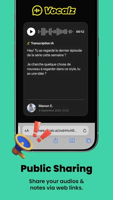 Tangkapan skrin Vocalz: AI Voice Messenger