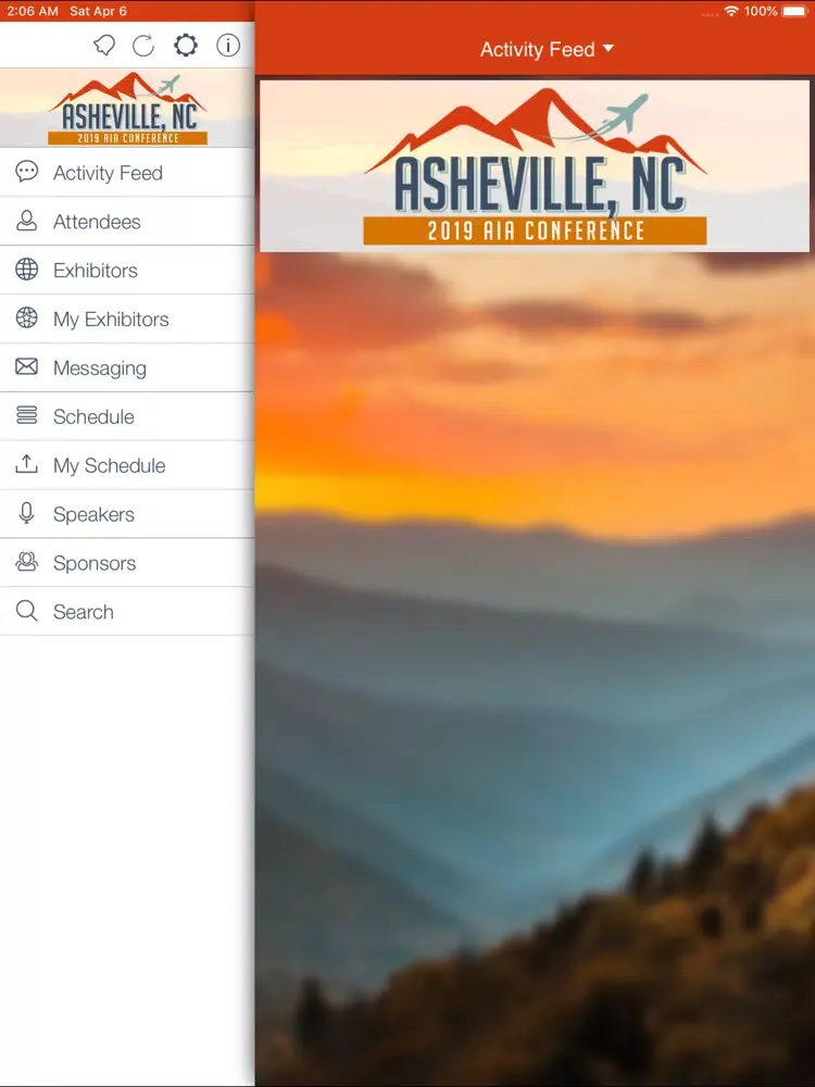 Ảnh chụp màn hình của 2019 AIA Annual Conference iPad 
