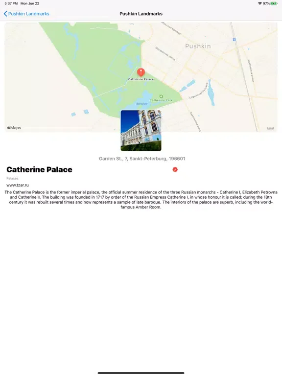 Pushkin Landmarks iPad 应用截图