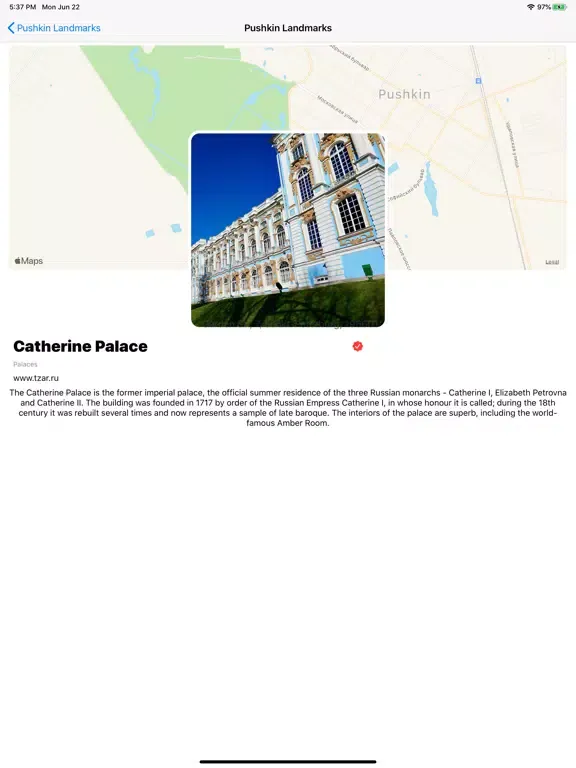 Pushkin Landmarks iPad 应用截图