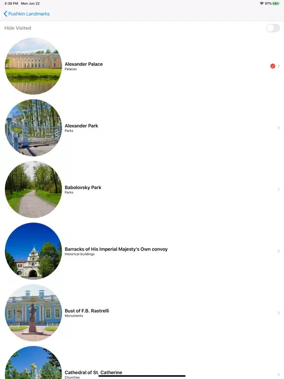 Pushkin Landmarks iPad 应用截图
