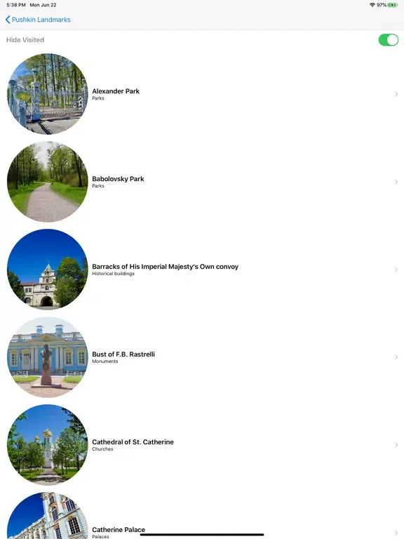 Pushkin Landmarks iPad 应用截图