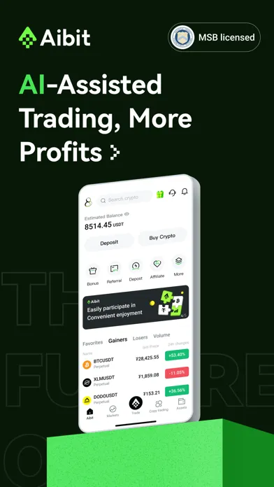 Capturas de tela do Aibit: Buy Bitcoin & Crypto