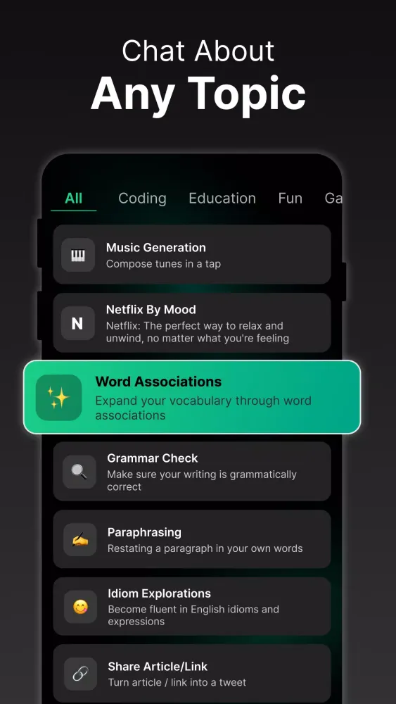 AI Chatbot Screenshots