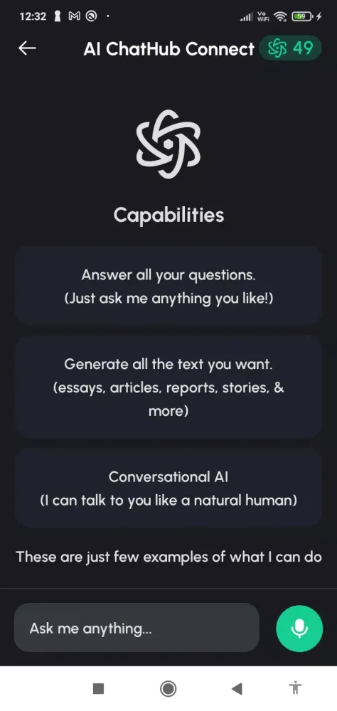 Capturas de tela do ChatBot Pro