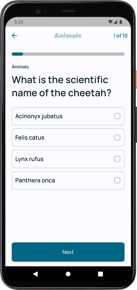 Tangkapan skrin QuizWiz