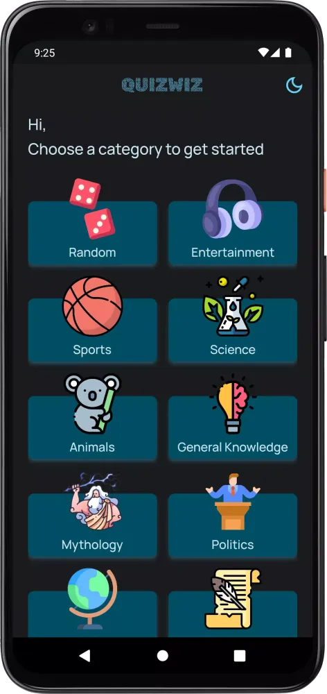 Tangkapan skrin QuizWiz