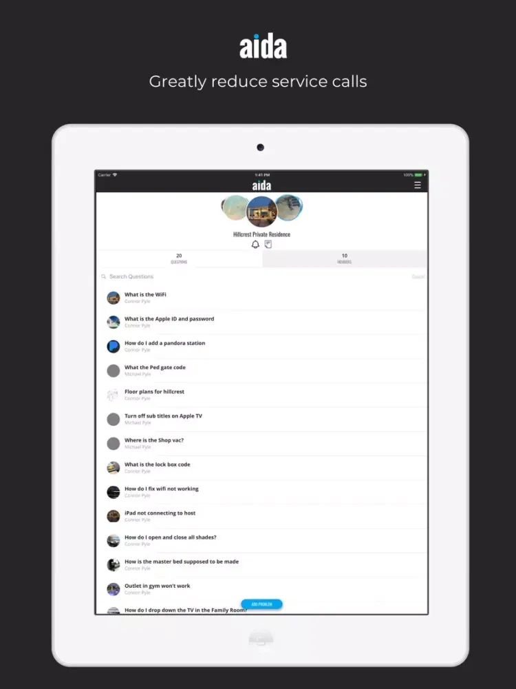 AIDA - Group Sourced Knowledge iPad  Screenshots