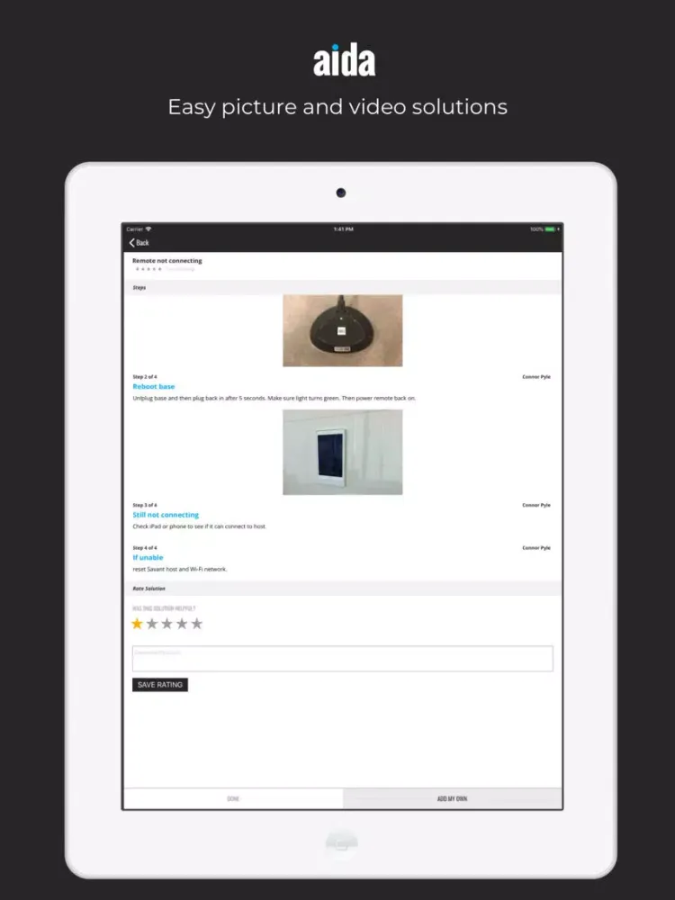 AIDA - Group Sourced Knowledge iPad  Screenshots